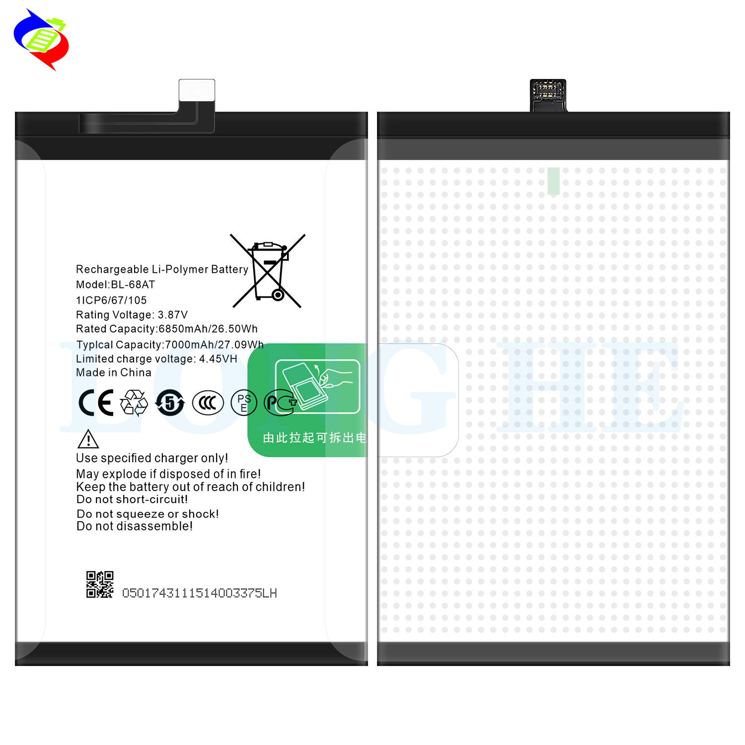 TECNO infinix POVA 2/LE7 BL-68AT RECHARGABLE Battery with Built-in Batteries