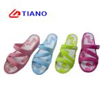 Z Shape Bandage Flower Graphics Ladies Eva Slippers
