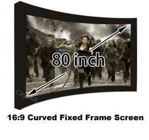 Wholesale Top Quality 3D Theater Screen 80Inch 16:9 Format Wall Mount Fixed Frame Projection Screens from china suppliers