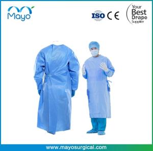 Wholesale 510K EN13795 PE Isolation Gown Medical AAMI Level 4 Surgical Gown from china suppliers