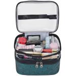 Women's Double Layer PU Leather Travel Cosmetic Bags
