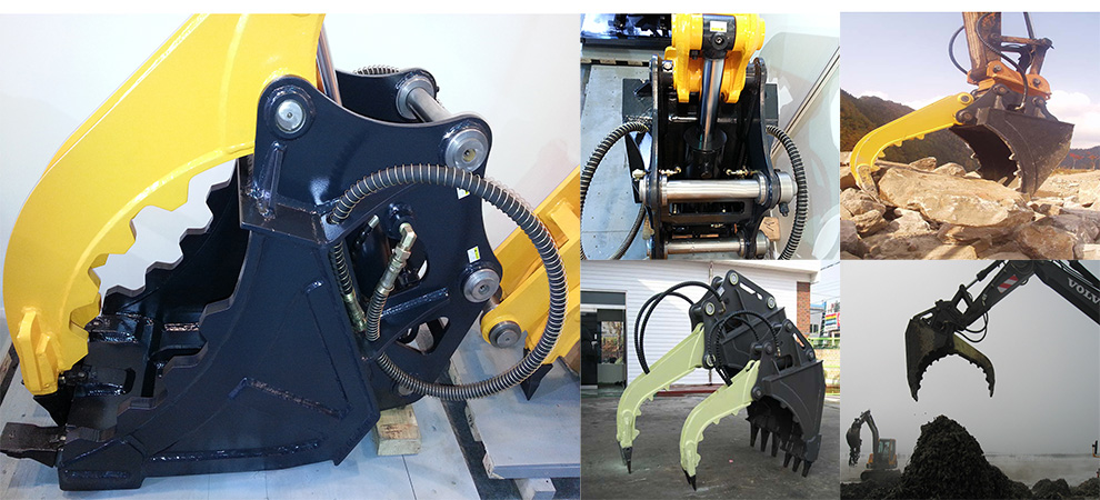 Q345B Mini Excavator Attachments Hydraulic Power Thumb Bucket