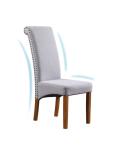 L17.5 inch Gray Padded Side Chair / High Back Fabric Dining Chair 300lb