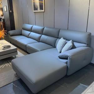 Wholesale Bend Sponge Custom Sofa Bed Blue Leather 3.25m For Hotel Home from china suppliers