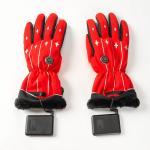 Winter Outdoor Riding 4000mAh Battery Heated Winter Gloves Red Heated Mittens