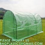 Portable Plant GreenHouse Zippered Door Windows, Galvanized Steel Hoops, Glass