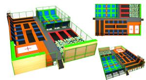 Wholesale 398M2 Big Indoor Trampoline Center Discount Large Children Trampoline with Professional Jumping Zone from china suppliers