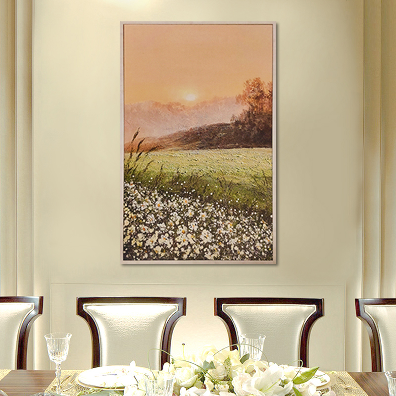 Colorful Thick Texture Country Field Landscape Painting Pure Hand-painted Artwork for Home Hotel Coffee Bars and Office