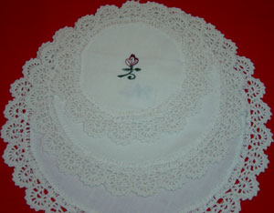 Rectangular coffee table linen table cloth table, Corcheted Lace Table linen, Tablecloth
