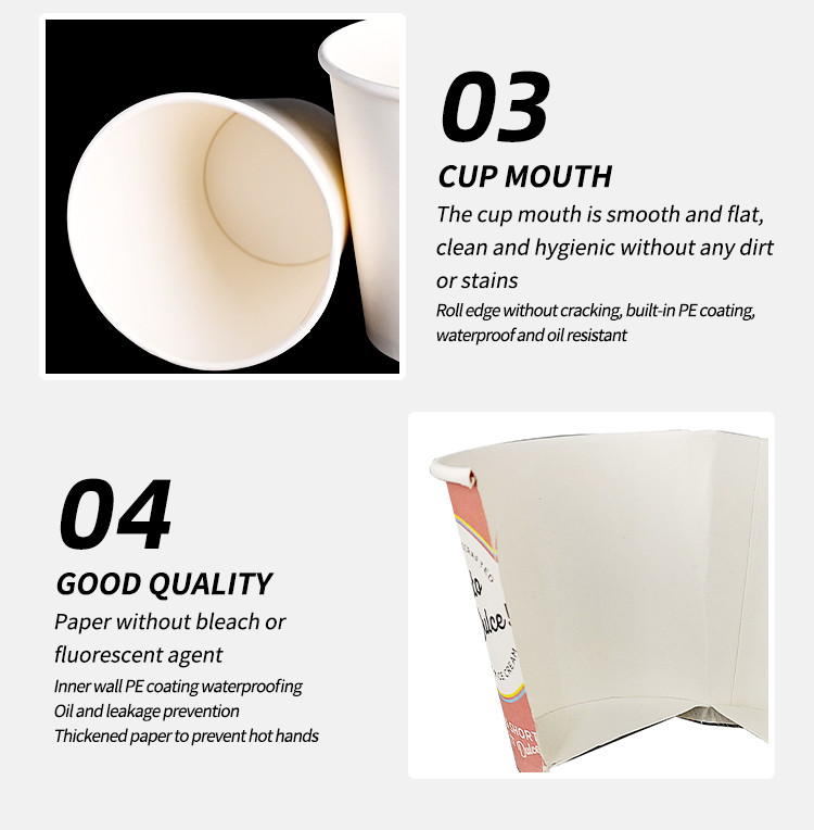 Eco Friendly Coffee Single Wall Paper Cups For Vending Cup Machine