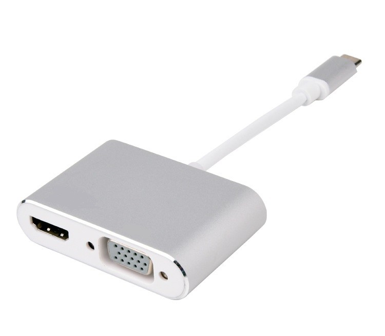Kico Type C Hub USB Type-C Adapter to VGA & HDTV Connector OTG HD Support 1080P Factory Provide OEM Service