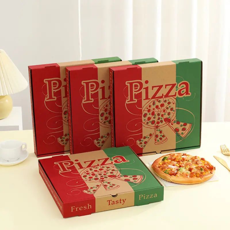 Custom Printed Pizza Boxes Paperboard Rectangular Pizza Shipping Boxes Custom Size