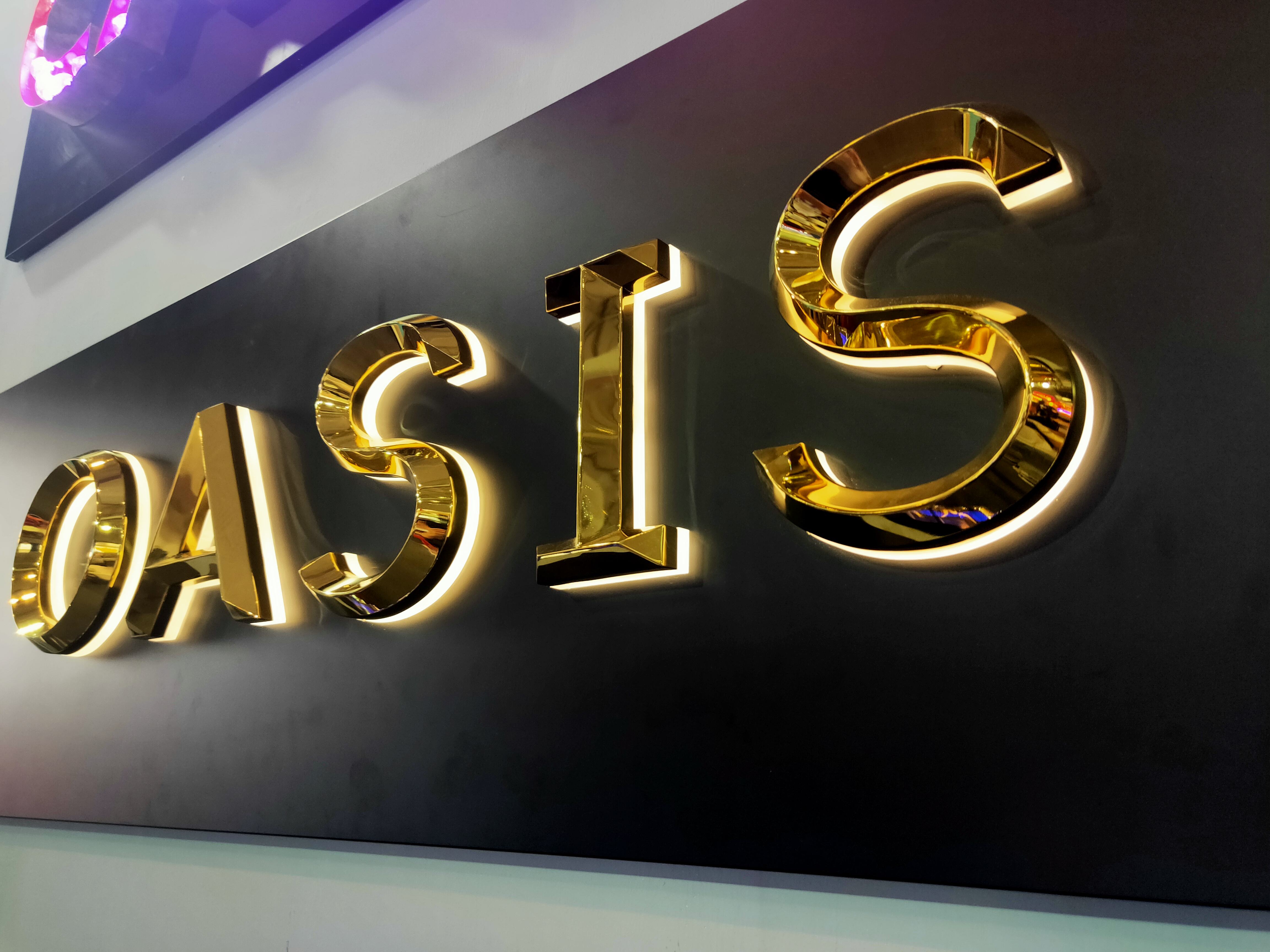 Custom Signs Logo Metal Brand Advertising Gold Metal Wall Decor Business Signs Alphabet Letters 3D Metal Logo