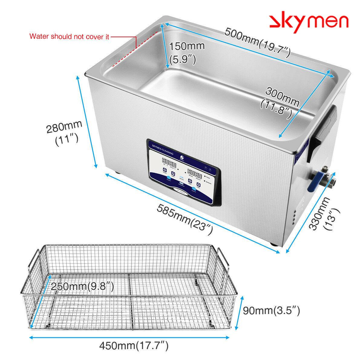 500W Heater 5.81 Gallon Benchtop Ultrasonic Cleaner 40KHz For Printer Nozzle