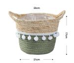 Handicraft Natural Seagrass Storage Basket With Handle ECO Friendly Kids Toy