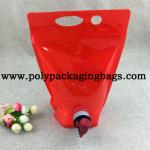 Waterproof Butterfly Valve 3L 5L Beverage Refill Pouches With Spigot