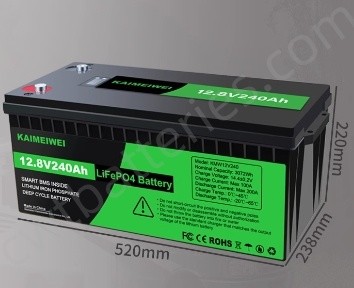 12.8V 240Ah Deep Cycle Lithium Lifepo4 RV Batteries DC Pack For Household Energy Storage Solar System
