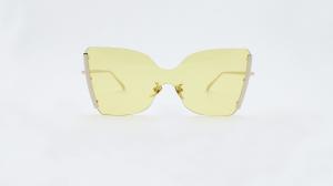 Wholesale Fashion show Sunglasses One Piece Mirror Reflective Eyeglasses for Women Rimless frameUV 400 protection from china suppliers