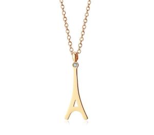 Wholesale Eiffel Tower Pendant Stainless Steel Necklace 18K Gold Plating Fashion Jewelry Necklace from china suppliers
