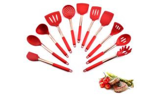 Wholesale 11pcs Silicone Kitchen Utensil Sets , Red Silicone Cooking Utensils ODM Available from china suppliers