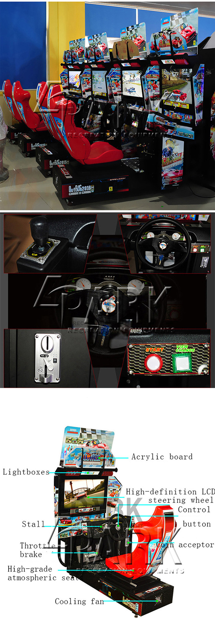 1 Player Stereo System Indoor Arcade Racing Game Machine
