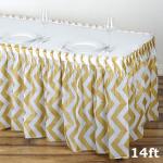 Gold Stripe Modern Style Square table skirt Party Event Supplies Decoration