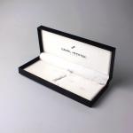 PU Gift Packing Box , Black Leather Pen Packaging Box With White Paper Sleeve