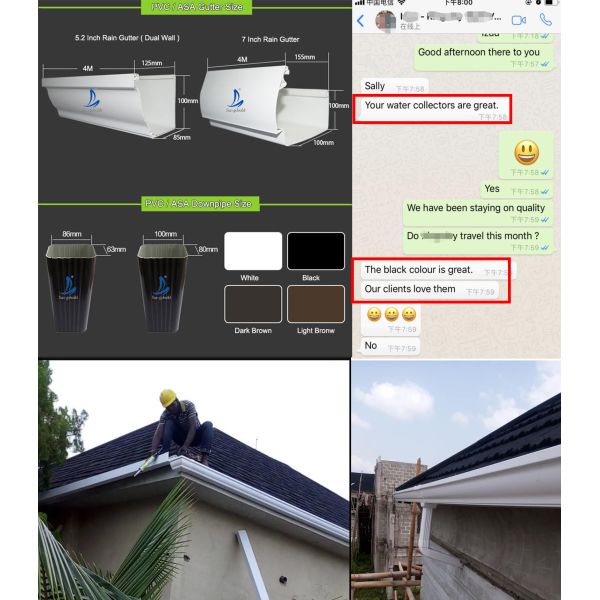 Black Color 5.2inch PVC Rain Gutter Malaysia/Philippines/Kenya