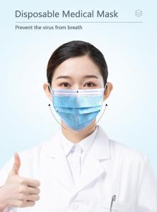 Wholesale BFE 99% Medical 3 Ply Antiviral Disposable Face Mask from china suppliers