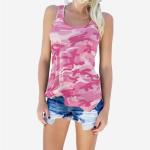 XS XXXXL Sleeveless Cotton T Shirts Beach Gym O Neck Camouflage Ladies Stylish
