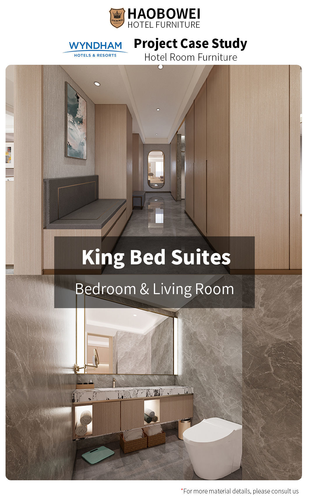 Five Star Hotel Foshan China Modern Style King Size Bedroom Custom Furniture
