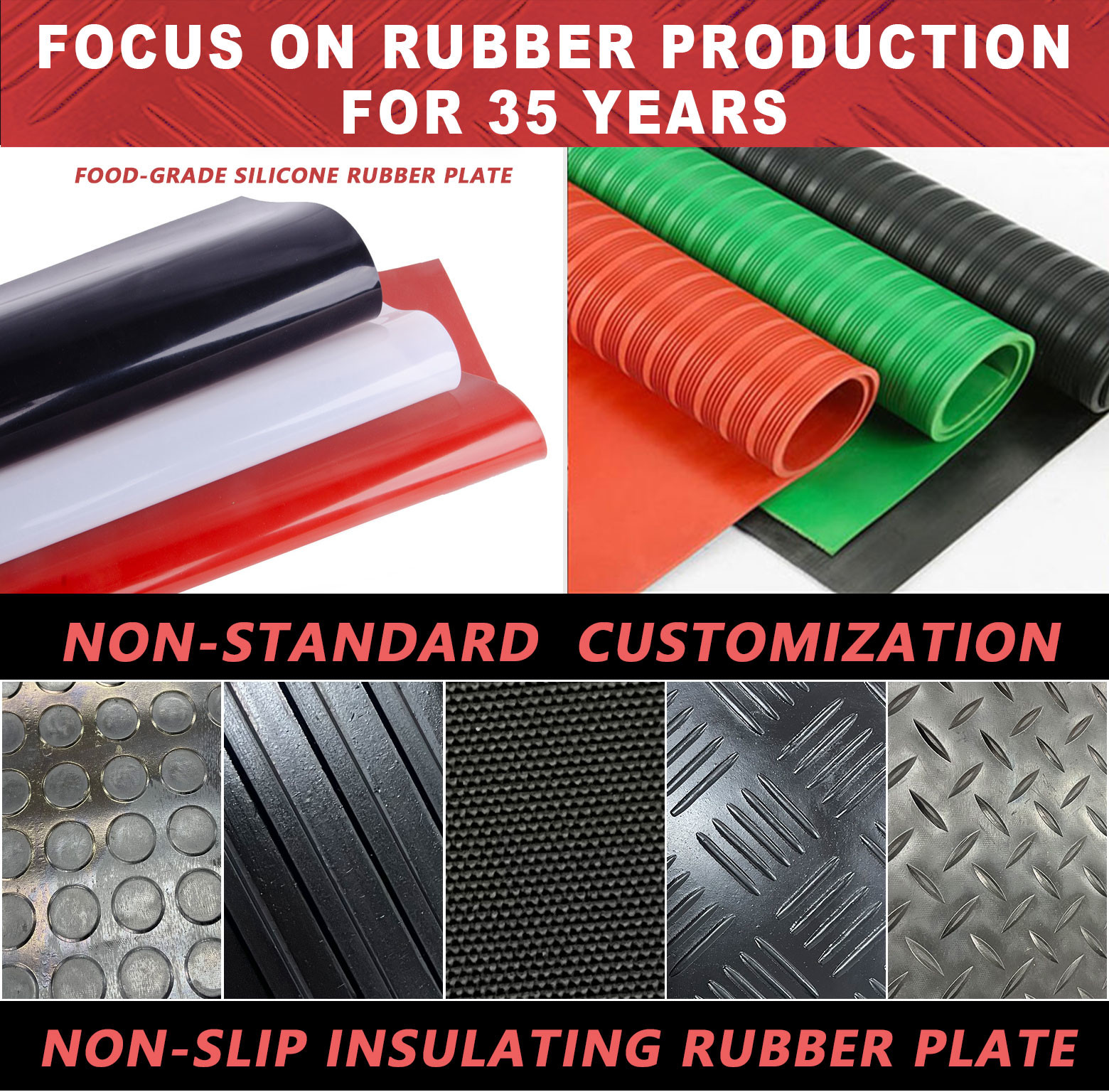Neoprene Rubber Sheet Roll High Temperature 3mm 5mm Thick