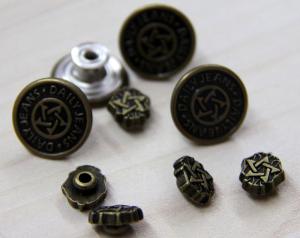 Wholesale Embossed Logo Custom Clothing Buttons Brass Reusable / Washable from china suppliers