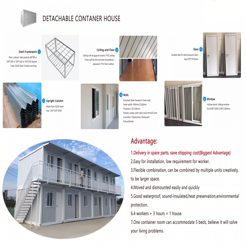 Steel Structure 2 Floor Prefab Container House for Luxurious Restaurant and Office