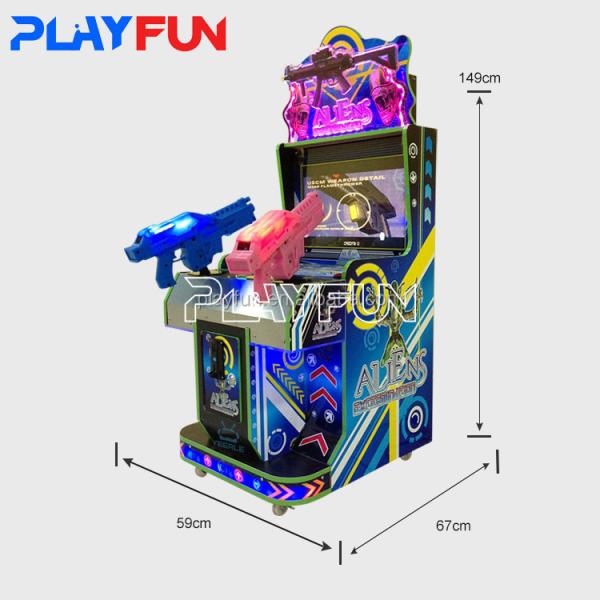 Playfun Coin Operated Shooting Game Machine 22 Inch LED Aliens Gun Shooting