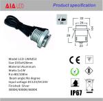 Anti glare 1W recessed outdoor small size LED dwonlight for bookstore used