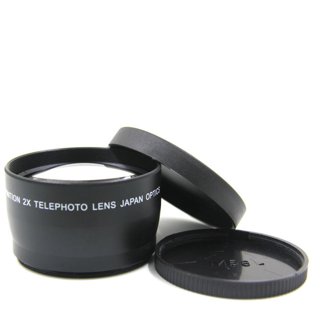 58mm 2x Professional Telephoto Lens Wide Angle Universal Clip On Kit External