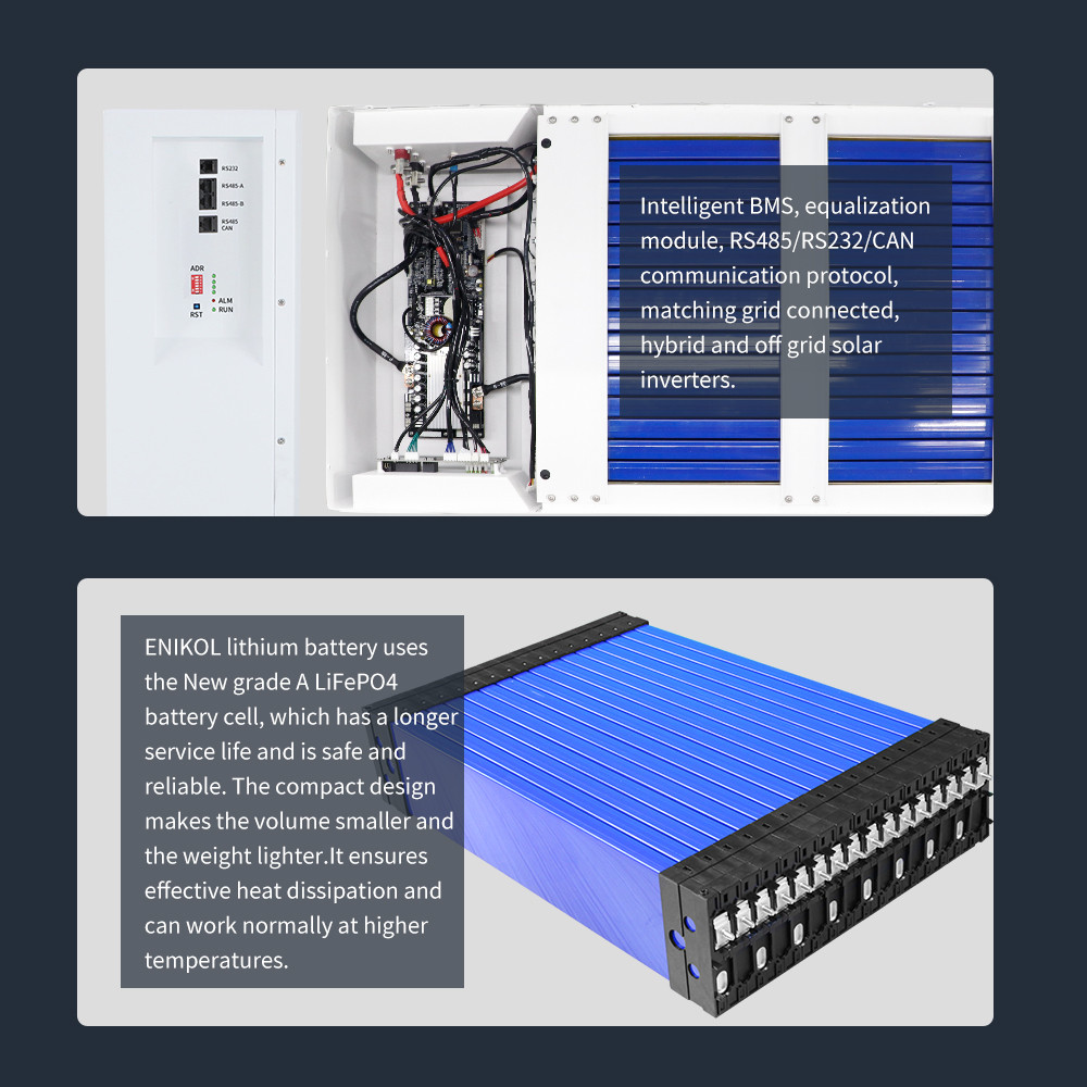 Rechargeable Lithium Ion Battery Solar 5KWH Wall Mounted LiFePo4 Battery Pack