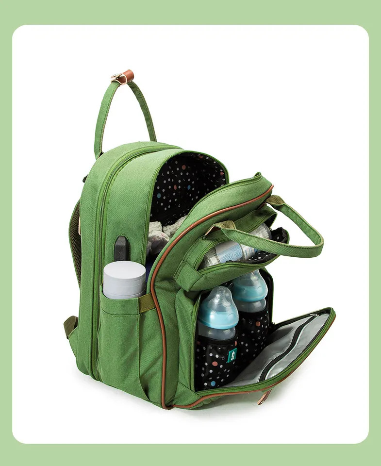 Waterproof Wet Custom Logo Mommy Baby Diaper Bag With Changing Bed