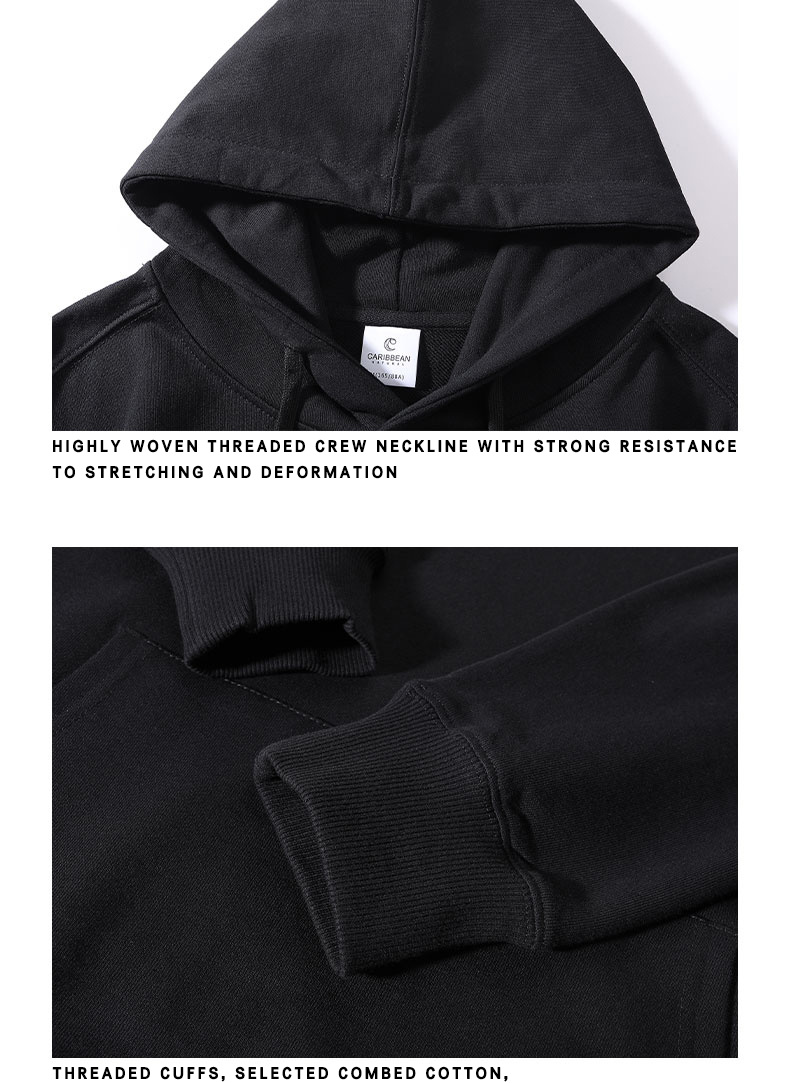 Men Sweatshirt Hoodie Letter Print Streetwear Pullover Hoodie Winter Autumn Black Hoodie