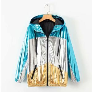 Wholesale Fashion Mens Reflective Jacket / Womens Metallic Coat Plating Coating from china suppliers