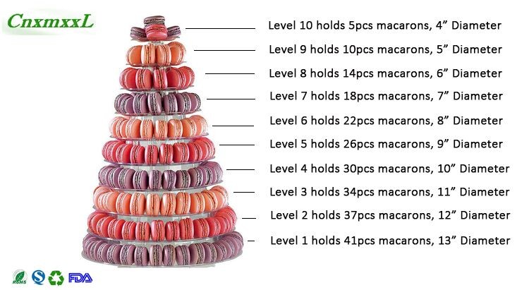 New Design 10 Tier Macaron Tower Disposable Food Tray