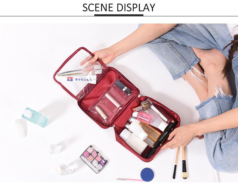 Custom Large Capacity Waterproof Oxford Ladies Cosmetic Bag For Travel