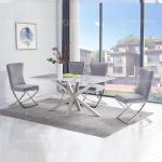 180x90x75cm 4 Seater Rectangle Dining Table Marble Top Minimalist Style