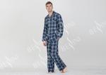 Comfortable Soft Mens Luxury Sleepwear Cotton Reverse Collar Long Sleeve Shirt