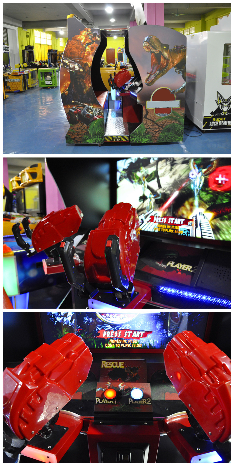 Coin Op Simulating Jurassic Park Arcade Machine For 2 Players