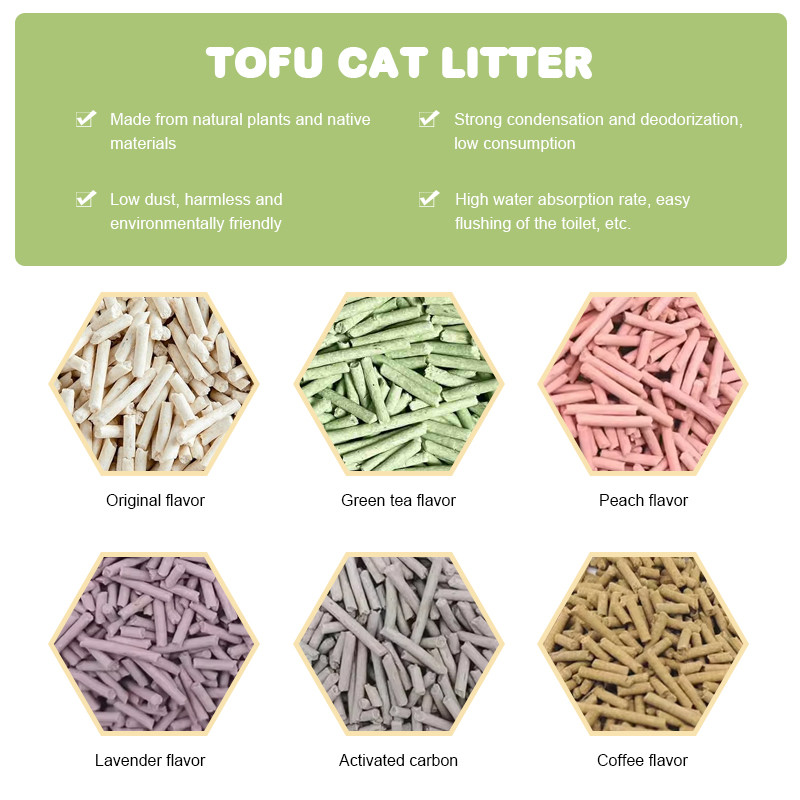 6L Plant Tofu Litter Sand Degradable No Odor Cat Litter Eco Friendly