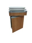 Aluminum Plate Structure Hospital Bedside Cabinet Table Wooden Color With