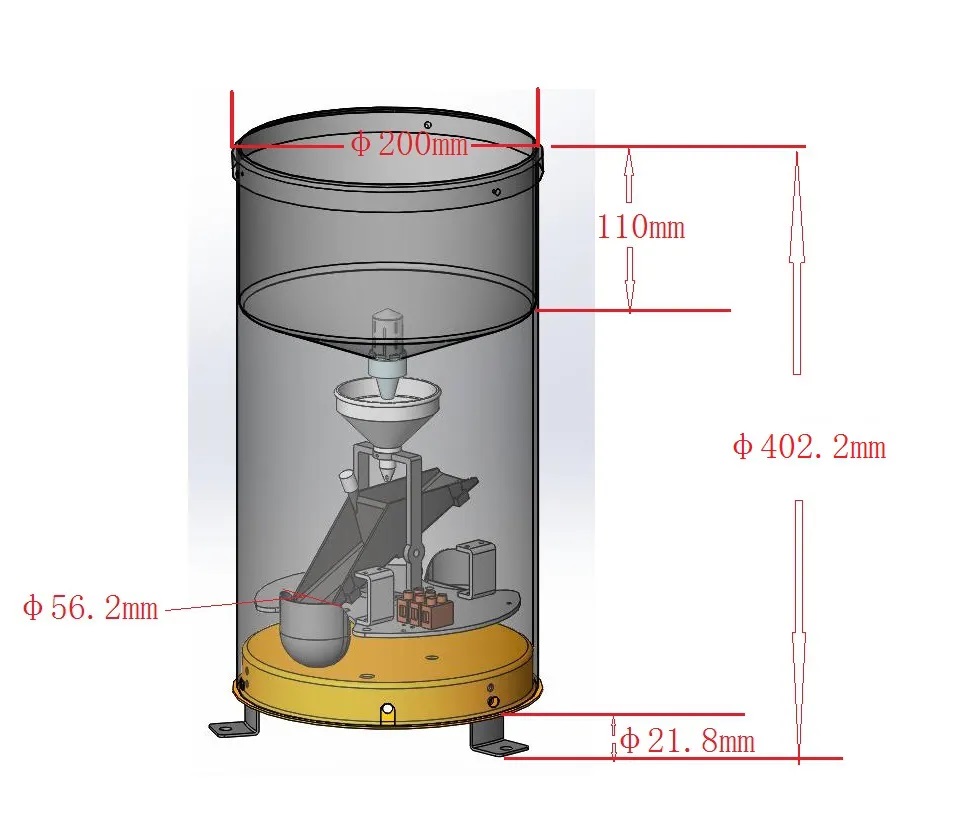 Smart Agriculture 200mm Collector Diameter Stainless Steel Rain Gauge with RS485 Output