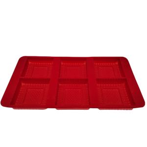 Wholesale Red Velvet Plastic Blister Tray Six Compartments Blister Pack Tray For Snacks from china suppliers